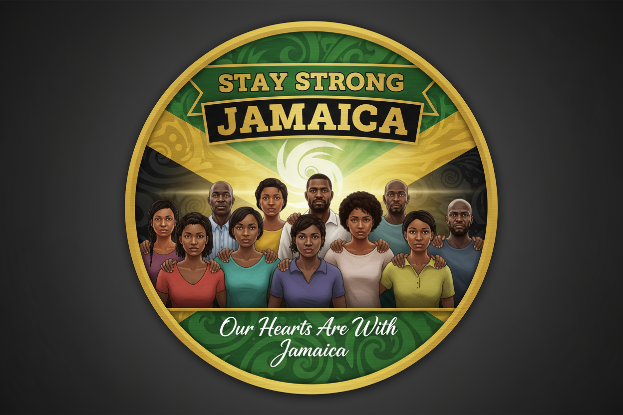 Stay Strong Jamaica - Hurricane Support with Jamaican Colors