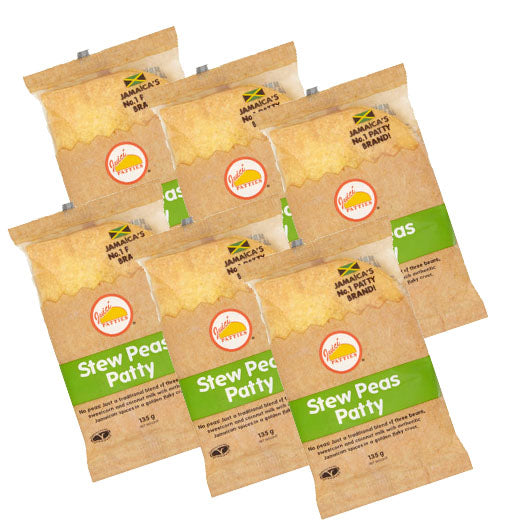 Juici Stew Peas Jamaican Patties 6 Pack (Vegetarian)
