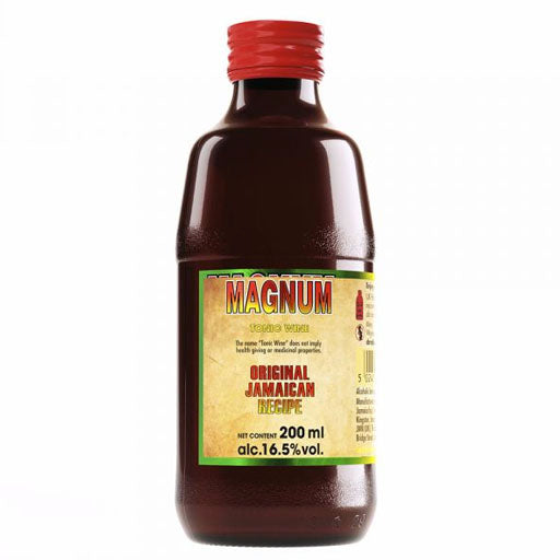 Magnum Tonic Wine bottle – Jamaican herbal drink with ginseng and alcohol