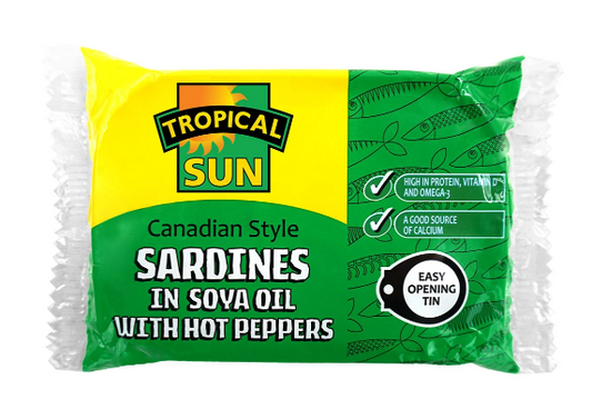 Canadian-Style Sardines in Soya Oil with Hot Peppers